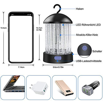 Lámpara Antimosquitos Repelente de Insectos UV LED 9h 2 en1Recargable por USB - Foto 2