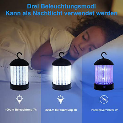 Lámpara Antimosquitos Repelente de Insectos UV LED 9h 2 en1Recargable por USB - Foto 3