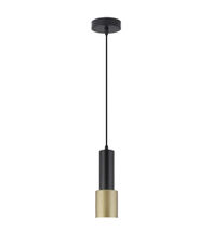 Lámpara colgante modelo Sandro acabado negro-oro, 35cm(alto) 8cm(ancho)