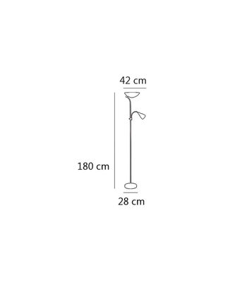 Lámpara de pie modelo Adal en acabado niquel satinado 180 cm(alto) 28 cm(ancho) - Foto 2