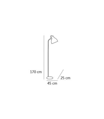 Lámpara de pie modelo Aliso acabado gris 170 cm(alto)25 cm(ancho)40 cm(largo) - Foto 2