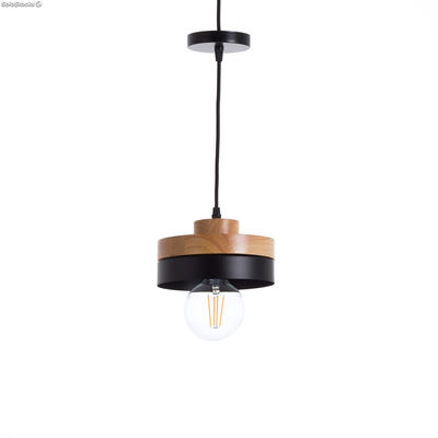 Lámpara De Techo Lublin Negro/Natural 18x18x10cm 7h Sevenon