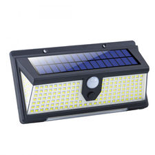 Lámpara LED blanca para exteriores con panel solar y sensor de movimiento