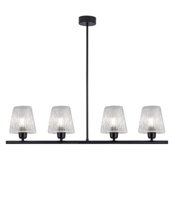Lámpara lineal 4 luces modelo Arabela acabado negro 65cm(alto) 80cm(ancho)