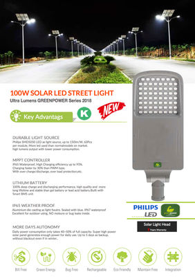Lampara solar greenpower 100W / ultra lumenes 12.800 /philips / 5 años de garant