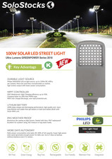 Lampara solar greenpower 100W / ultra lumenes 12.800 /philips / 5 años de garant