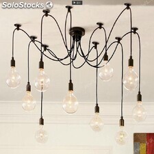 Lampara techo araña industrial - 14 bombillas led vintage incluidas