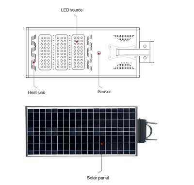 Lamparas Luminaria Solar Integrado 60W PARA Privada En Condominios Residenciales - Foto 2