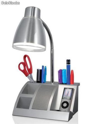 Lampe de bureau avec dock iPod et enceinte intégrée