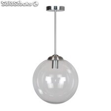 Lampe suspendue structure d&#39;acier et sphère en verre d&#39;opale