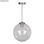 Lampe suspendue structure d&amp;#39;acier et sphère en verre d&amp;#39;opale - 1