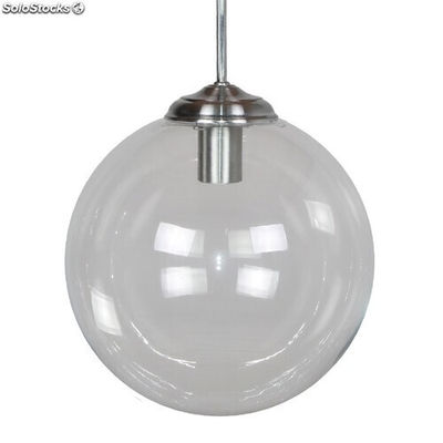 Lampe suspendue structure d&amp;#39;acier et sphère en verre d&amp;#39;opale - Photo 2