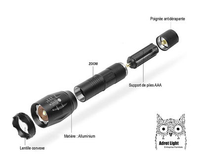 Lampe torche LED puissance 1000 lm - Conception antichoc - Utilisable en 5 mode - Photo 4