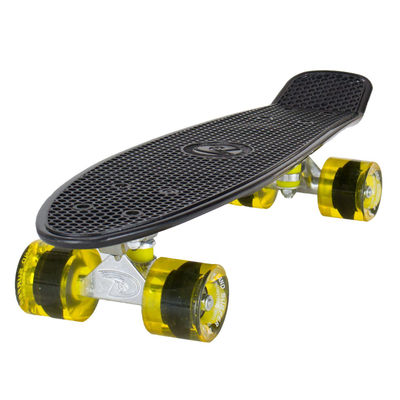 Land Surfer Cruiser Skateboard 22&quot; black board transparent yellow wheels