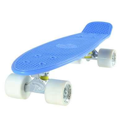 Land Surfer Cruiser Skateboard 22&quot; blue board white wheels