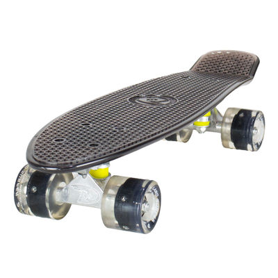Land Surfer Cruiser Skateboard 22&quot; clear black board led black wheels