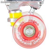 Land Surfer Cruiser Skateboard 22&quot; clear red board led red wheels