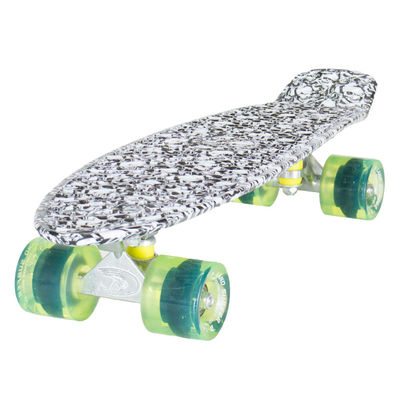 Land Surfer Cruiser Skateboard 22&quot; skull board clear green wheels