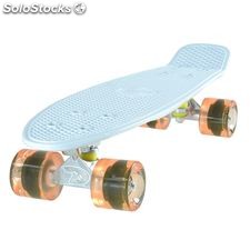 Land Surfer Cruiser Skateboard 22&quot; white board transparent orange wheels