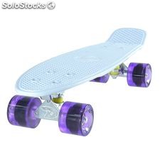 Land Surfer Cruiser Skateboard 22&quot; white board transparent purple wheels