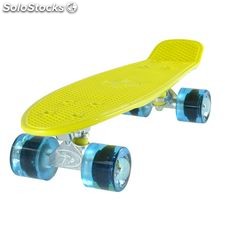 Land Surfer Cruiser Skateboard 22&quot; yellow board transparent blue wheels