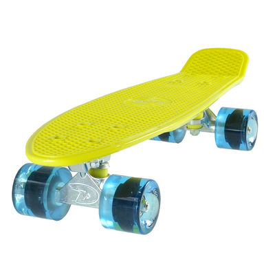 Land Surfer Cruiser Skateboard 22&quot; yellow board transparent blue wheels
