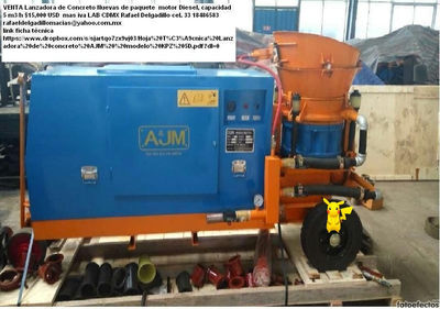 Lanzadora de Concreto AJM 5 m3/h Motor a Diesel - Foto 2