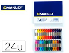 Lapices cera manley caja de 24 colores ref.124