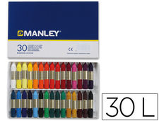Lapices cera manley caja de 30 colores ref.130