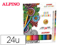 Lapices de colores alpino experience mina premium 3,3 mm caja cartón de 24