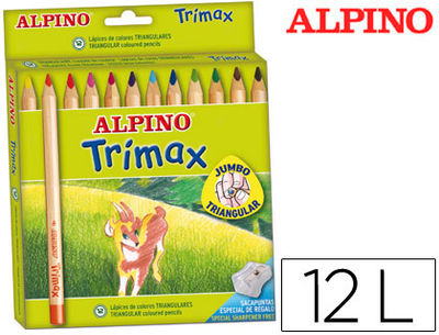 Lapices de colores alpino trimax caja de 12 colores surtidos