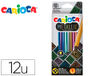 Lapices de colores carioca metallic hexagonal mina 3,3 mm caja de 12 colores