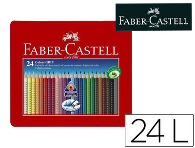 Lapices de colores faber castell acuarelable colour grip triangular caja