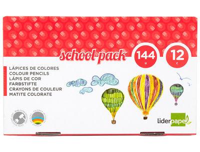 Lapices de colores liderpapel school pack de 144 unidades 12 colores x 12 - Foto 2