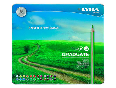 Lapices de colores lyra graduate caja metalica de 24 colores surtidos - Foto 2
