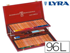 Lapices de colores lyra rembrandt acuarelable 96 colores estuche madera+lapiz