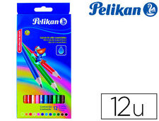 Lapices de colores pelikan hexagonales acuarelable 12 colores mina 3mm caja de