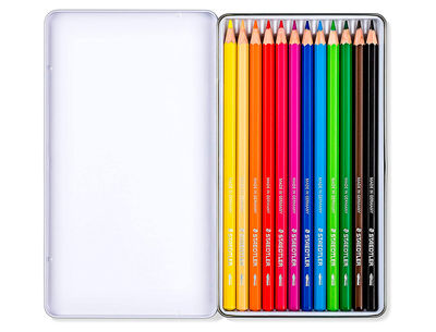 Lapices de colores staedtler acuarelables caja metal de 12 unidades colores - Foto 3