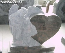 Lápidas figura ángel con corazón lápidas de granito headstone