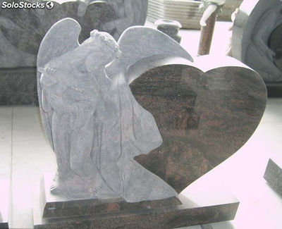 Lápidas figura ángel con corazón lápidas de granito headstone