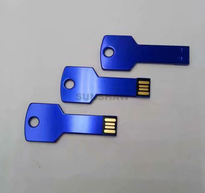 Lápiz de memoria azul llave de aluminio con capacidad completa y alta velocidad - Foto 2