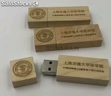 Lápiz de memoria flash USB de madera medio ambiente como regalos promocionales
