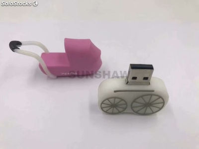 Lápiz de memoria USB forma lindo cochecito de bebé ecológicos PVC para Inglesina - Foto 4