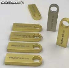 Lápiz de memoria USB tamaño pequeño color dorado y plateado pendrive 2GB 4GB 8GB