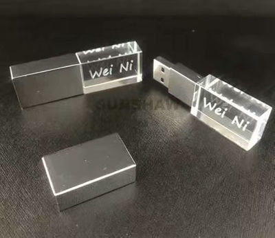 Lápiz de memorias cristal pendrive con logotipo láser y Luz LED personalizado - Foto 3