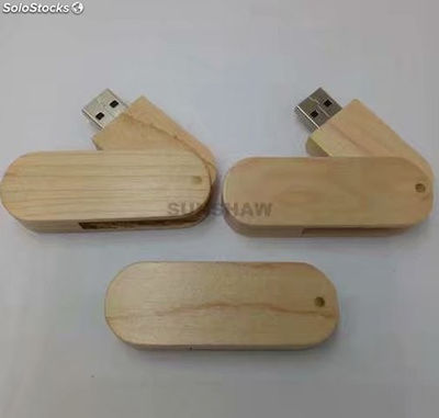 Lápiz de memorias flash USB de madera natural ecológica con logo personalizado - Foto 3