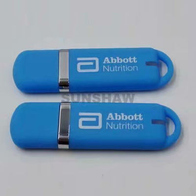 Lápiz de memorias plástico azul claro con superficie de caucho 2GB 4GB 8GB 16GB - Foto 2