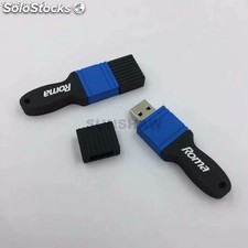 Lápiz de memorias USB PVC en forma de cepillo único para empresa de herramienta