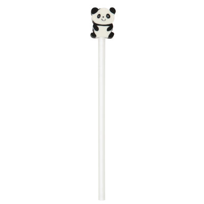 Lápiz madera con goma de borrar forma de animal panda perro o delfín