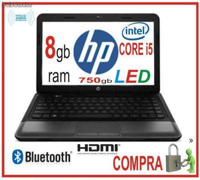 Laptop hp corei5, 8gb, disco 750gb, dvdrw,wifi, web pantalla 14&quot;